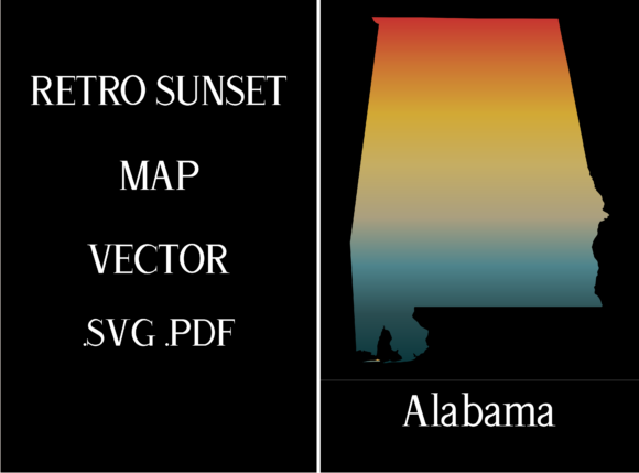 Alabama Retro Sunset Map Review