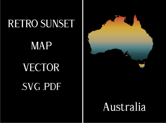Australia Retro Sunset Map Review