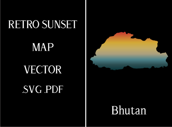 Bhutan Retro Sunset Map Review