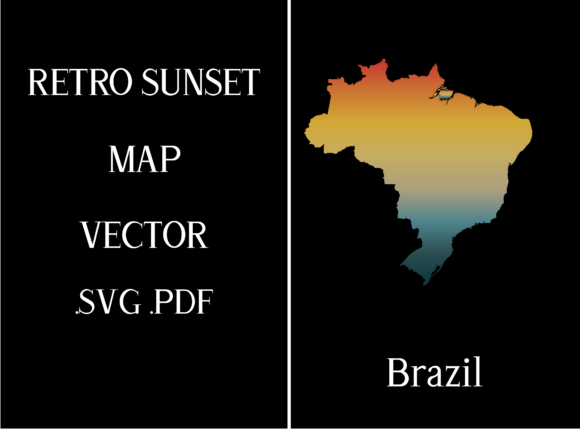 Brazil Retro Sunset Map Review