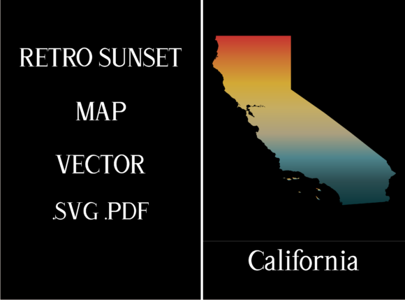 California Retro Sunset Map Review
