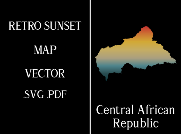 Central African Rep Retro Sunset Map Review