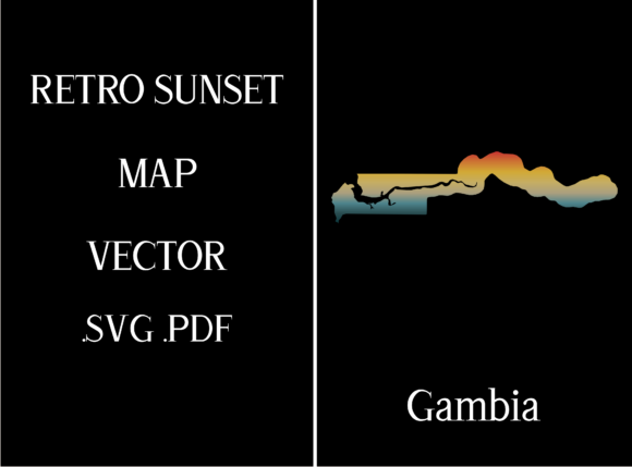 Gambia Retro Sunset Map Review