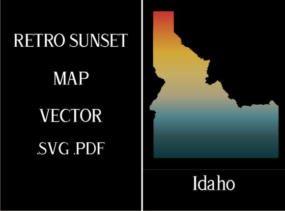 Idaho Retro Sunset Map Review