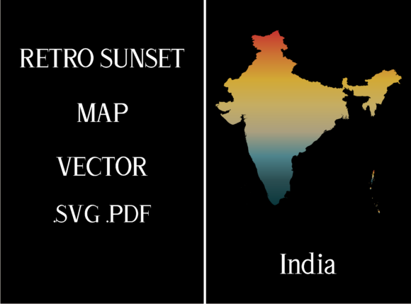 India Retro Sunset Map Review