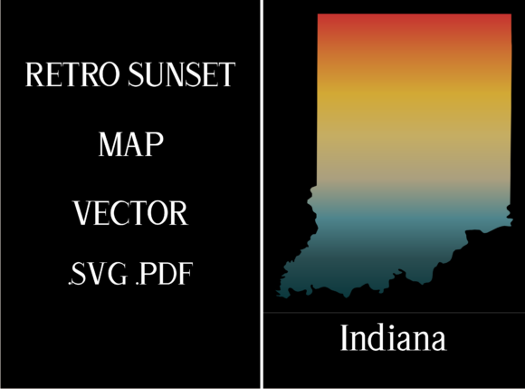 Indiana Retro Sunset Map Review