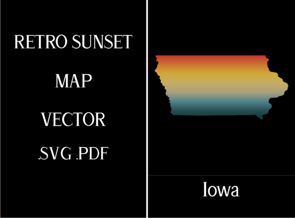 Iowa Retro Sunset Map Review