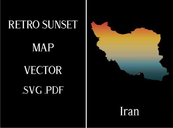 Iran Retro Sunset Map Review