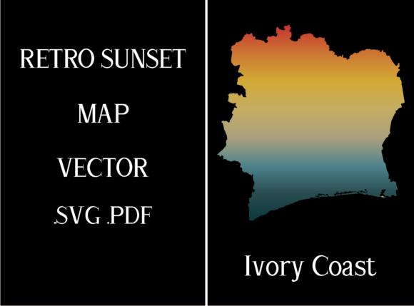 Ivory Coast Retro Sunset Map Review