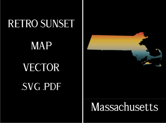 Massachusetts Retro Sunset Map Review