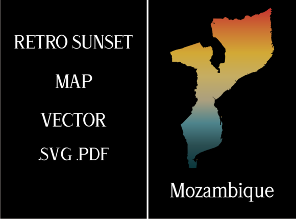 Mozambique Retro Sunset Map Review