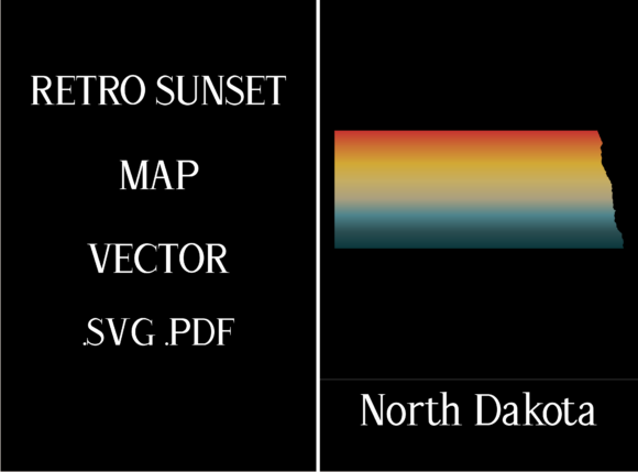 North Dakota Retro Sunset Map Review