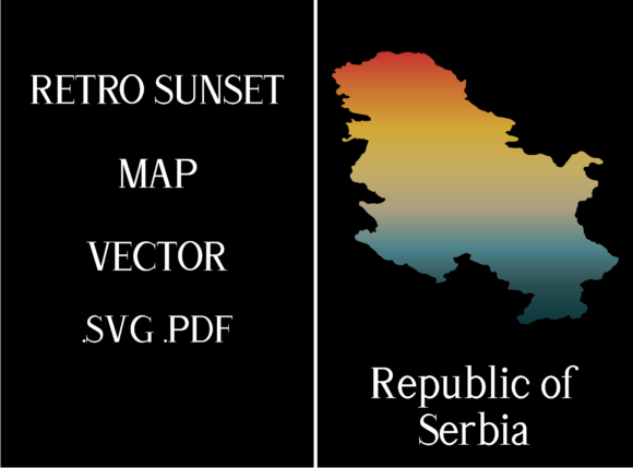 Republic of Serbia Retro Sunset Map Review