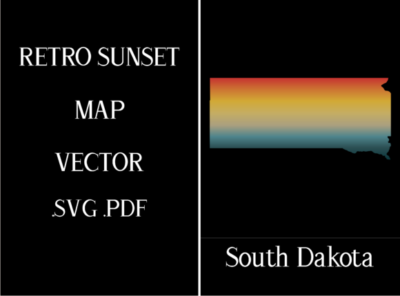 South Dakota Retro Sunset Map Review