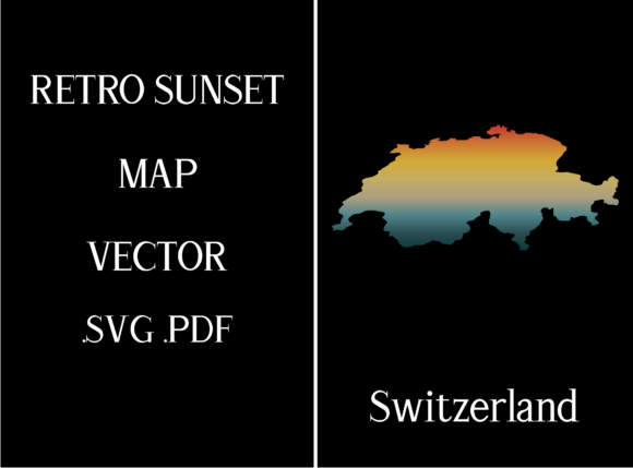 Switzerland Retro Sunset Map Review