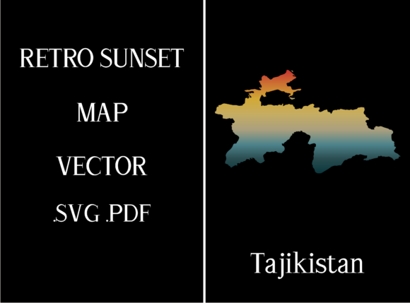 Tajikistan Retro Sunset Map Review