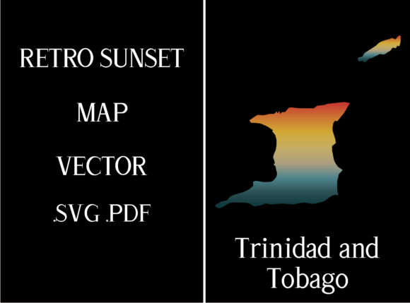 Trinidad and Tobago Retro Sunset Map Review
