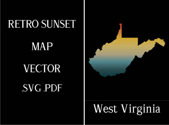 West Virginia Retro Sunset Map Review